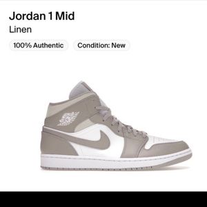 Jordan 1 Mid linen